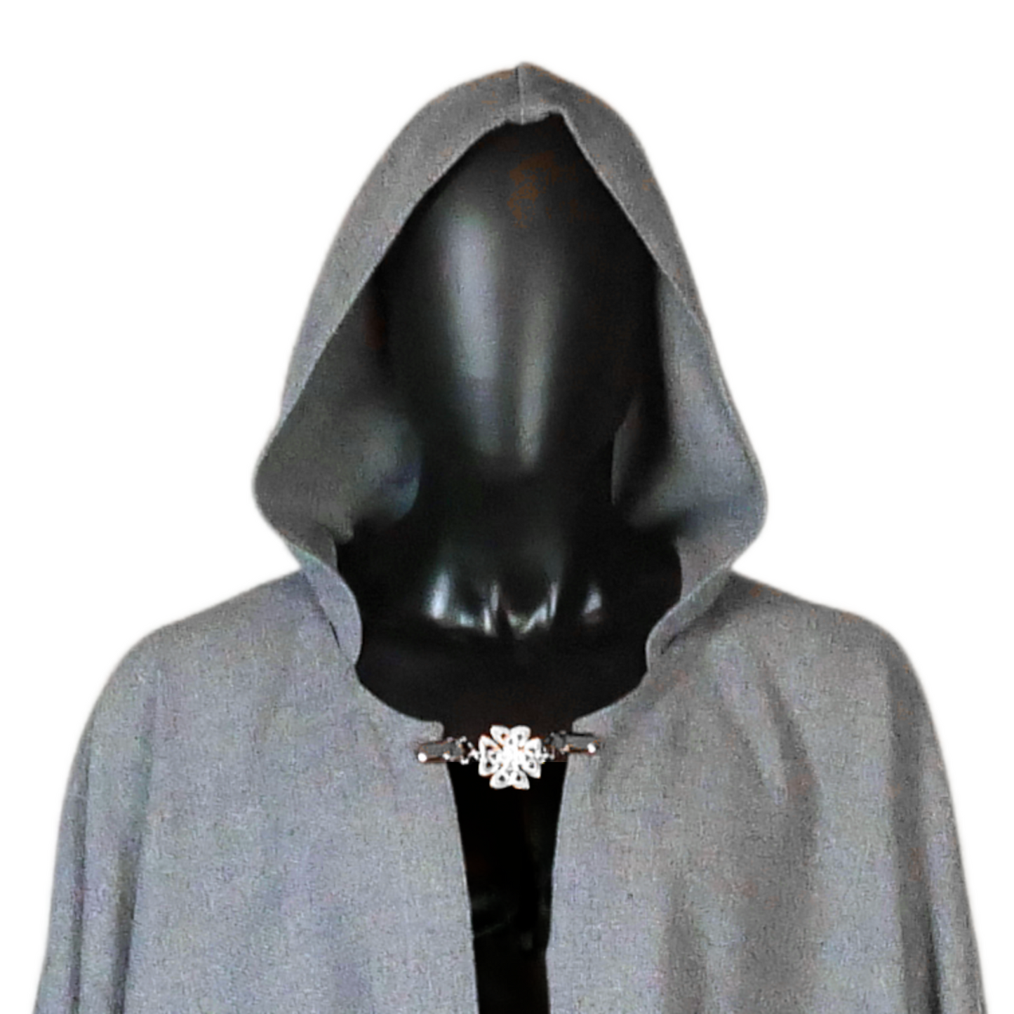 Smokey Gray Full Circle Cloak with Hood and Pockets