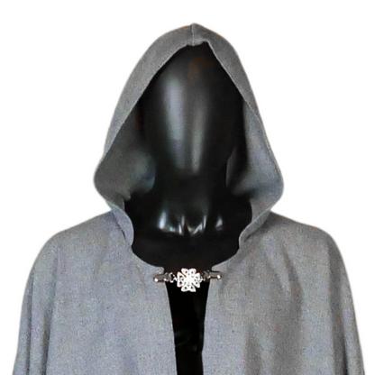 Smokey Gray Full Circle Cloak with Hood and Pockets