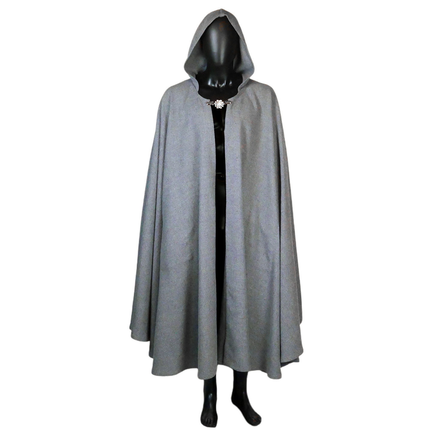 Smokey Gray Full Circle Cloak with Hood and Pockets