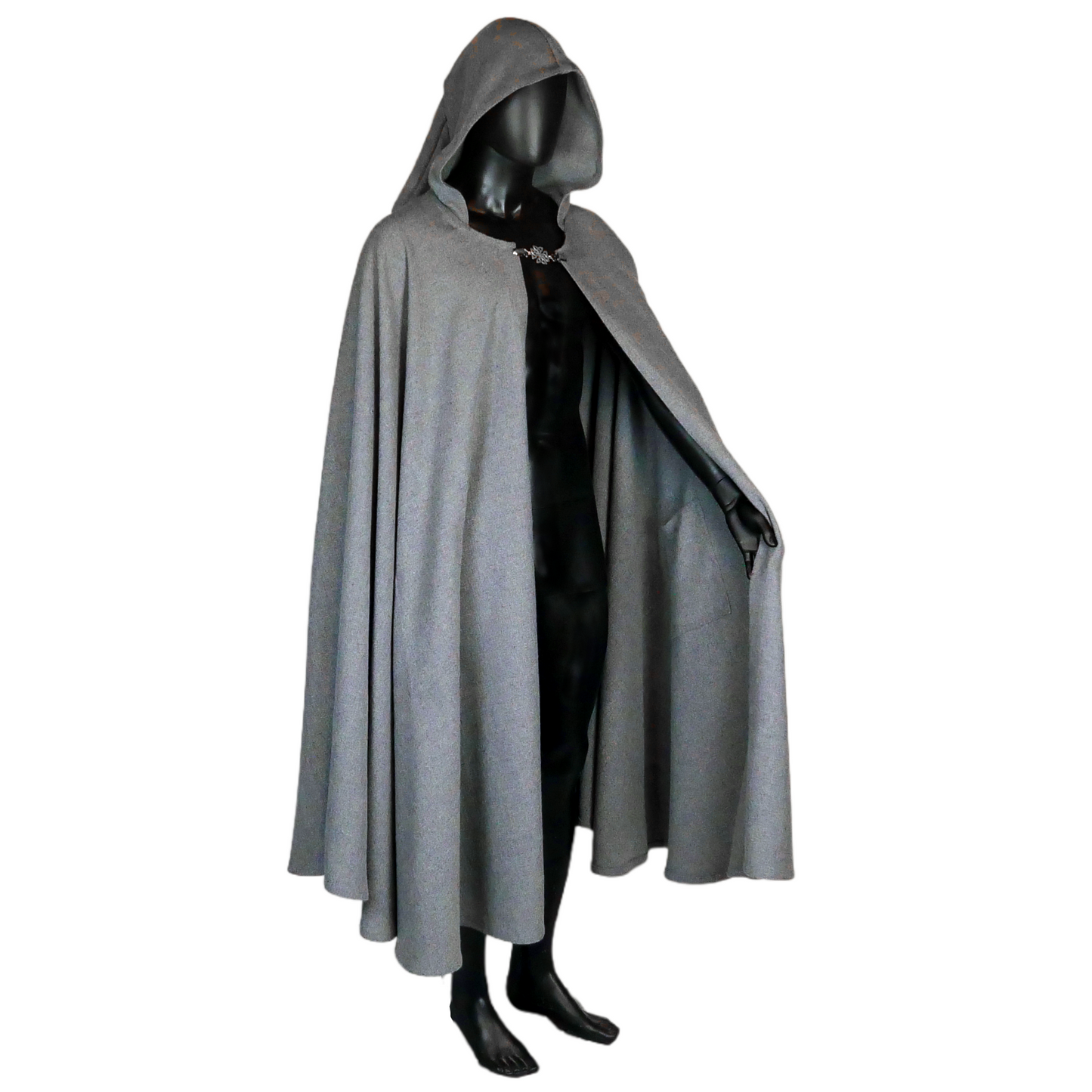 Smokey Gray Full Circle Cloak with Hood and Pockets