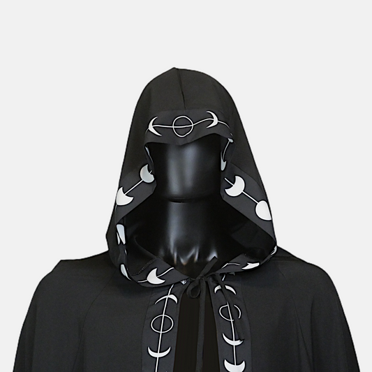 Black Moon Phase Cloak with Hood