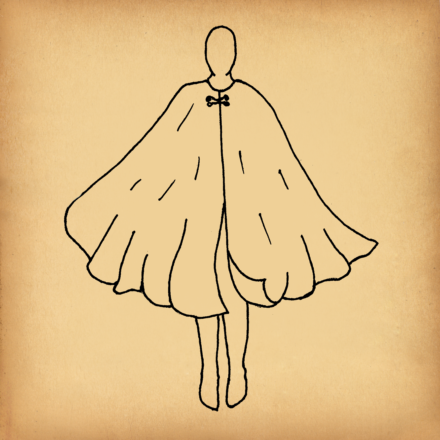 Brown Full Circle Cloak with Hood and Trim