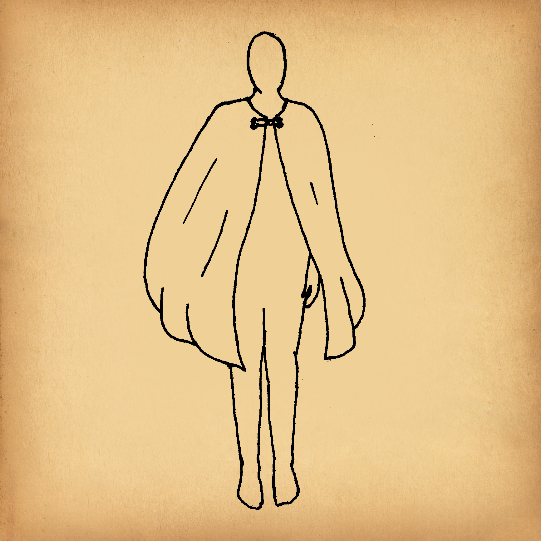 Pale Gold Half-Circle Cloak with Pockets