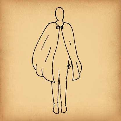 Pale Gold Half-Circle Cloak with Pockets