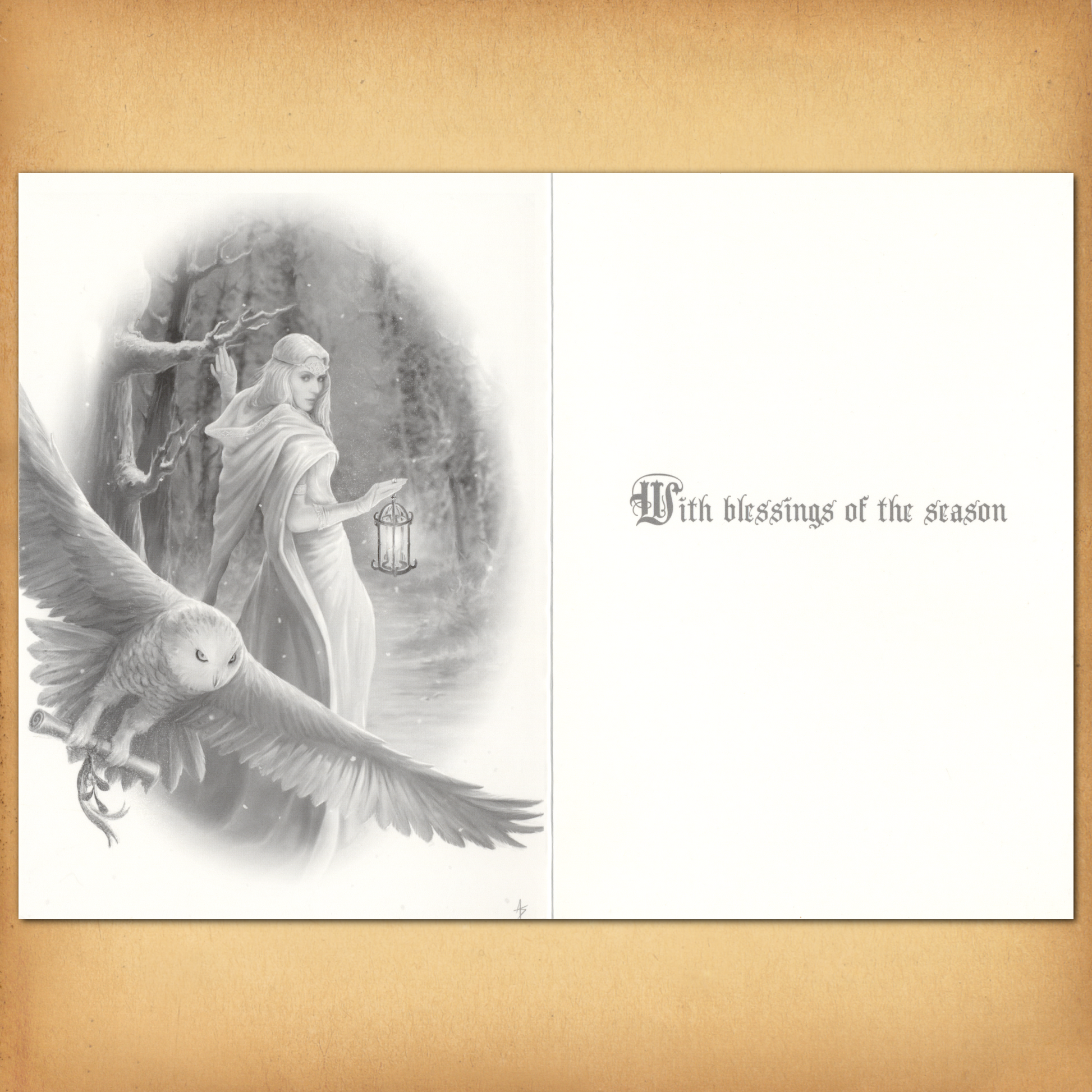 Winter Owl Yule Card
