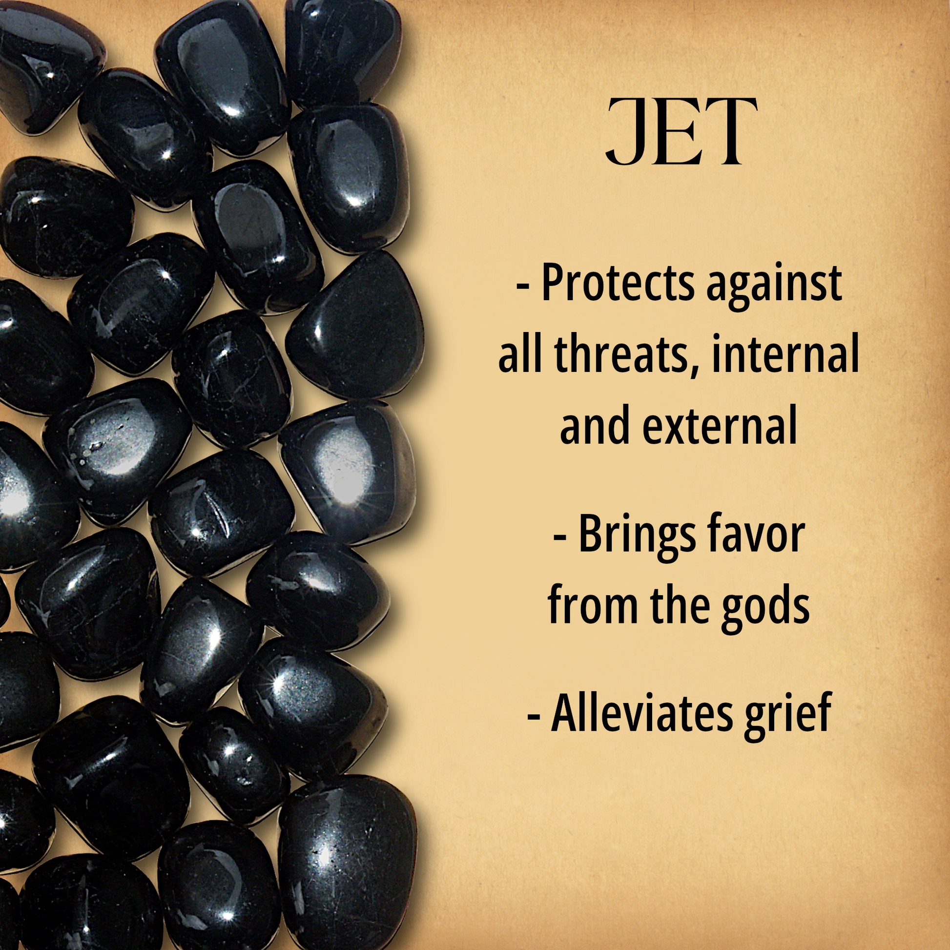 Tumbled Jet Gemstones