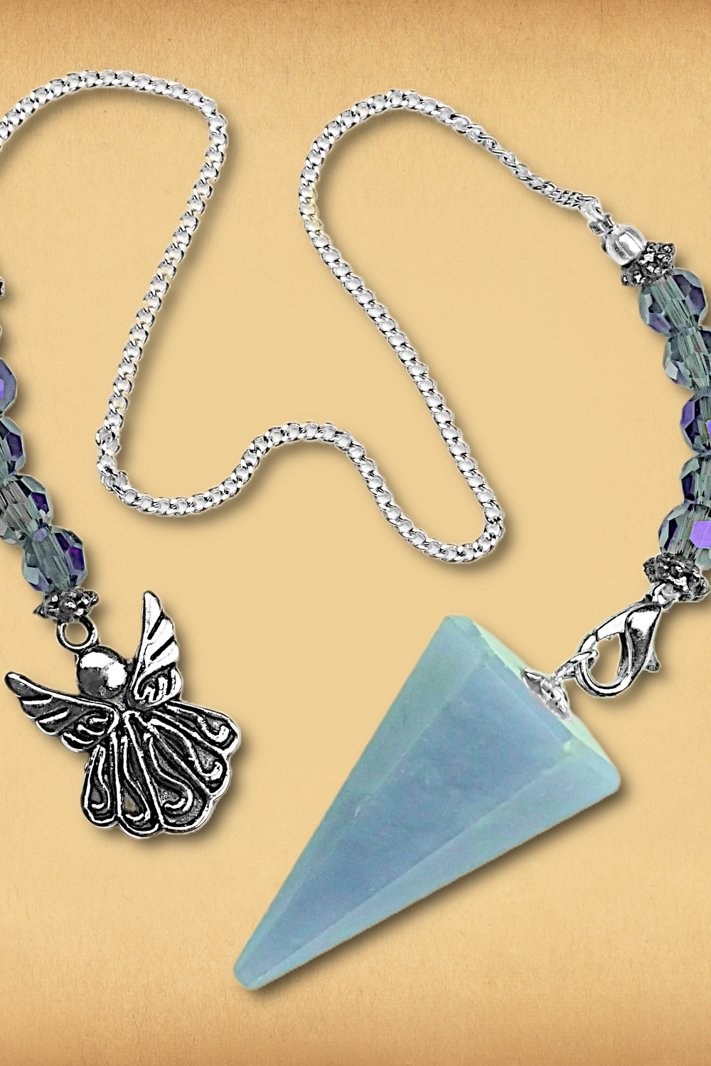 Guardian Angel Divination Pendulum – with Blue Angelite Crystal