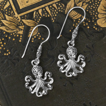 Silver Octopus Earrings