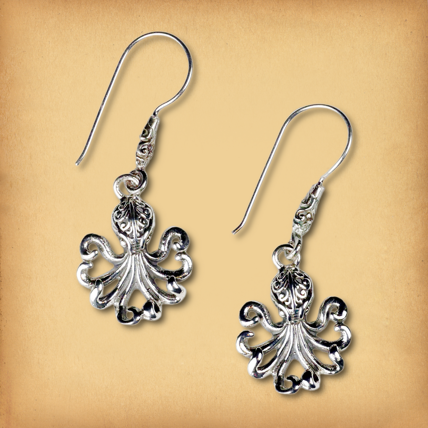 Silver Octopus Earrings
