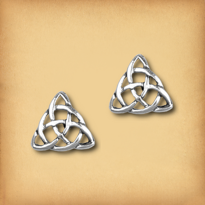 Silver Triquetra Post Earrings