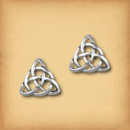 Silver Triquetra Post Earrings