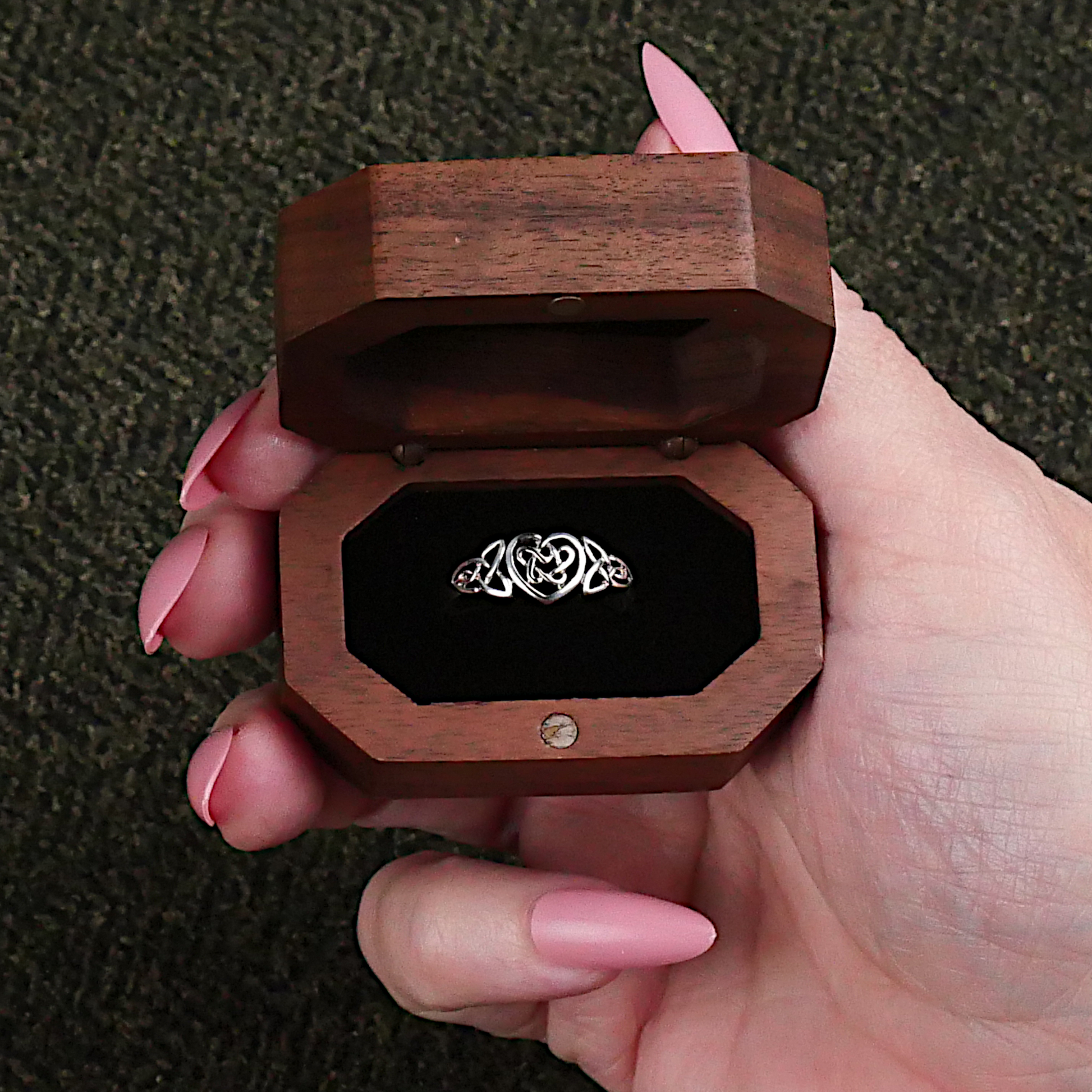 Octagonal Wooden Ring Box