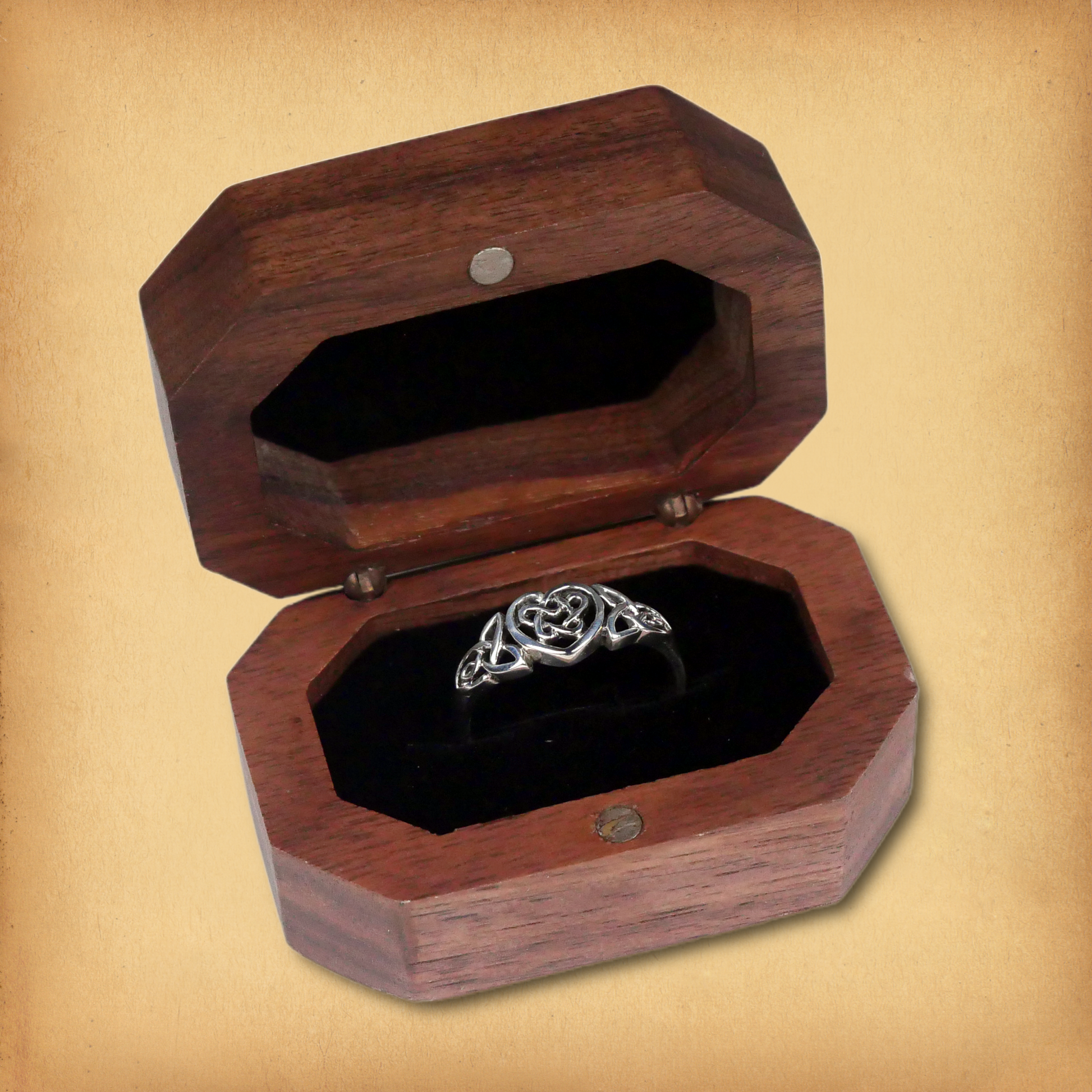 Octagonal Wooden Ring Box