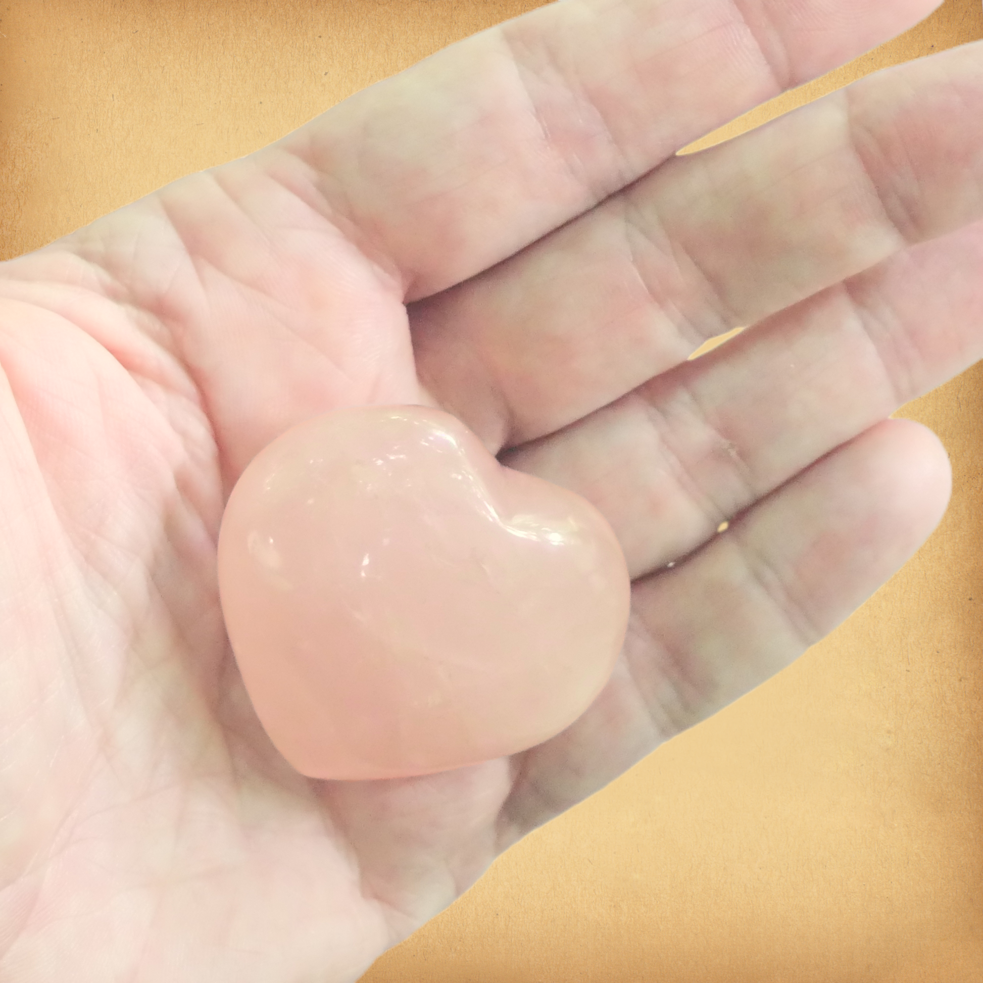 Rose Quartz Heart Palm Stone