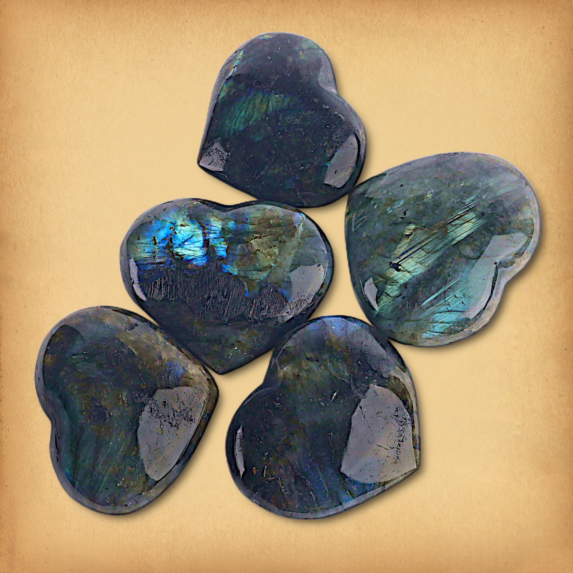 Labradorite Heart Palm Stone