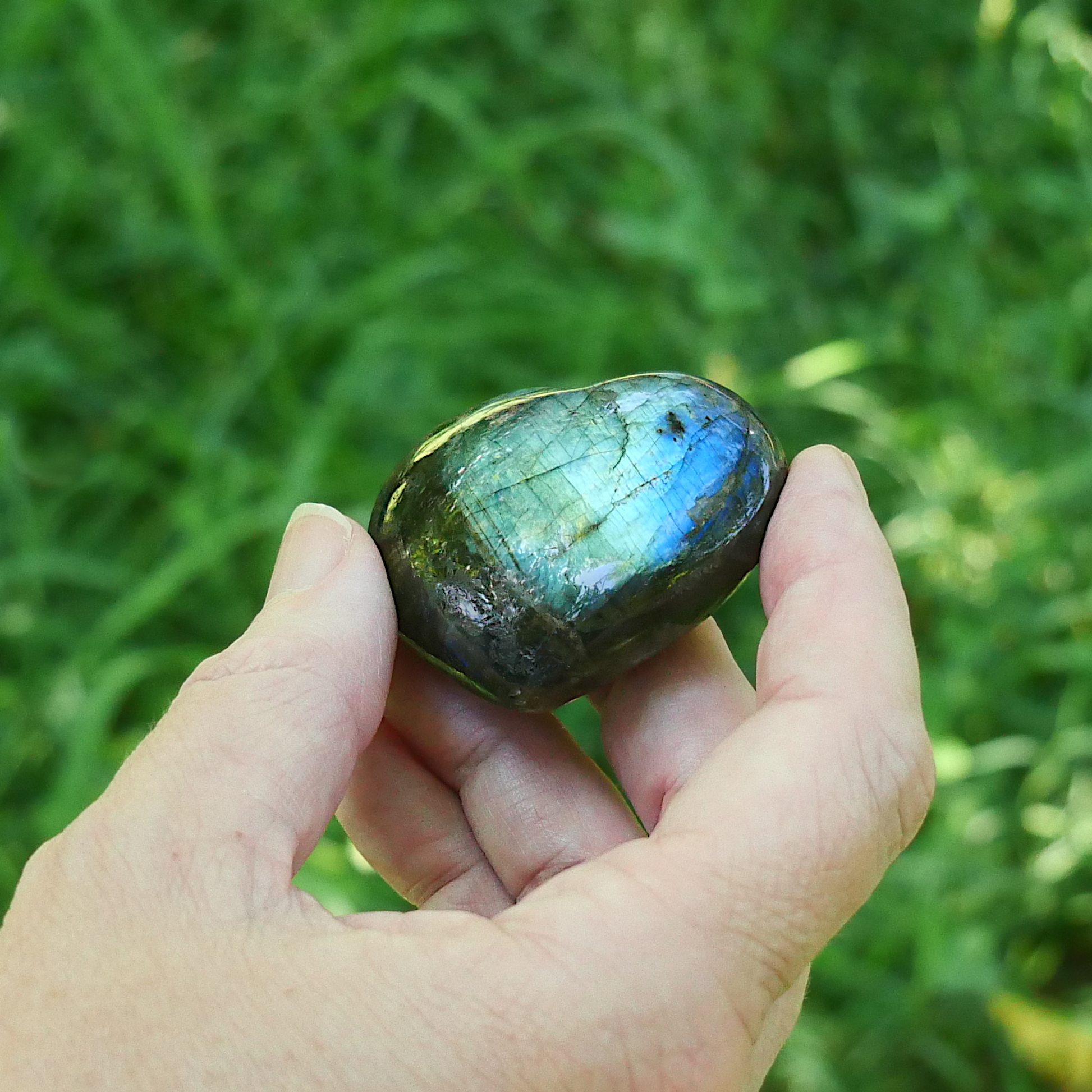 Labradorite Heart Palm Stone
