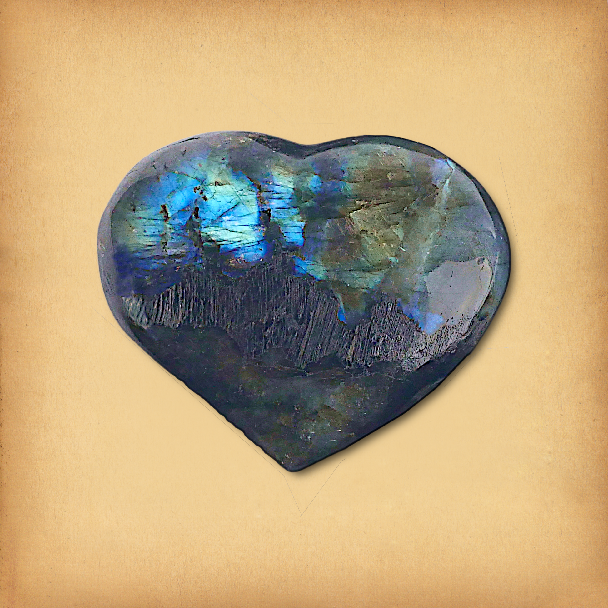 Labradorite Heart Palm Stone
