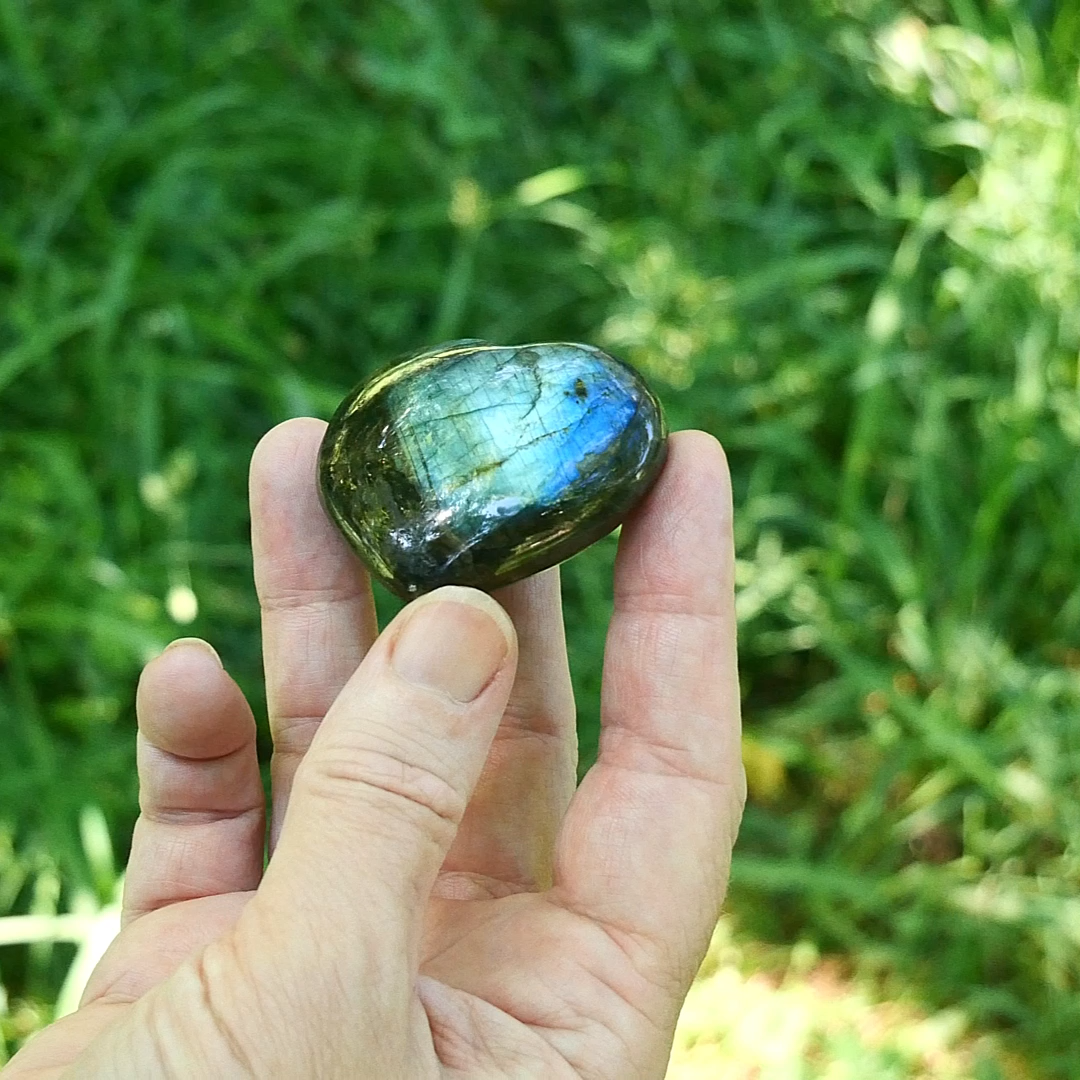 Labradorite Heart Palm Stone