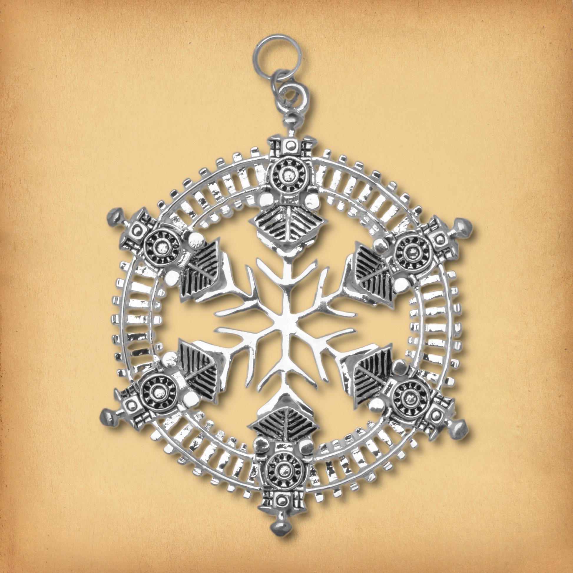 Christmas Train Snowflake Ornament