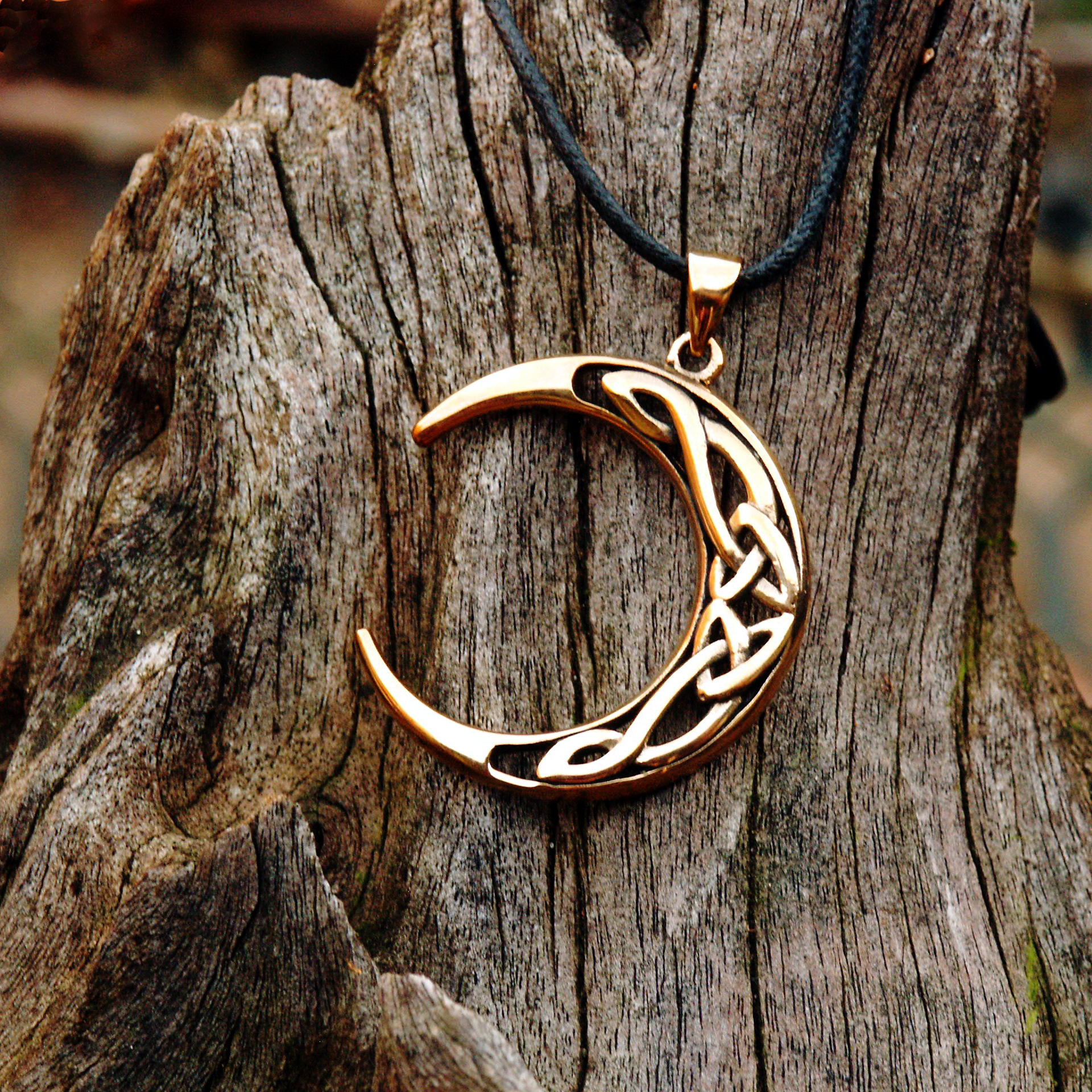 Bronze Celtic Moon Pendant