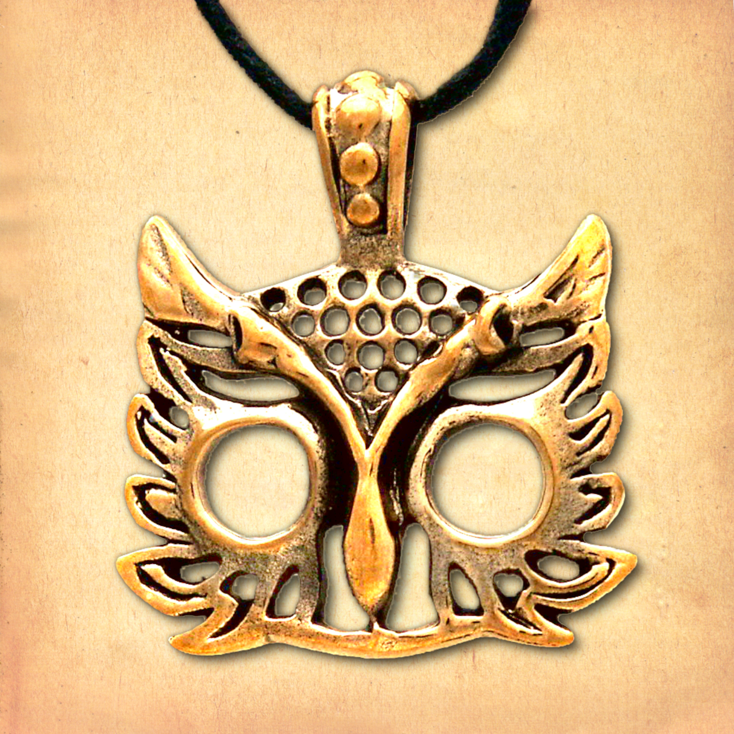 Bronze Athena's Owl Pendant