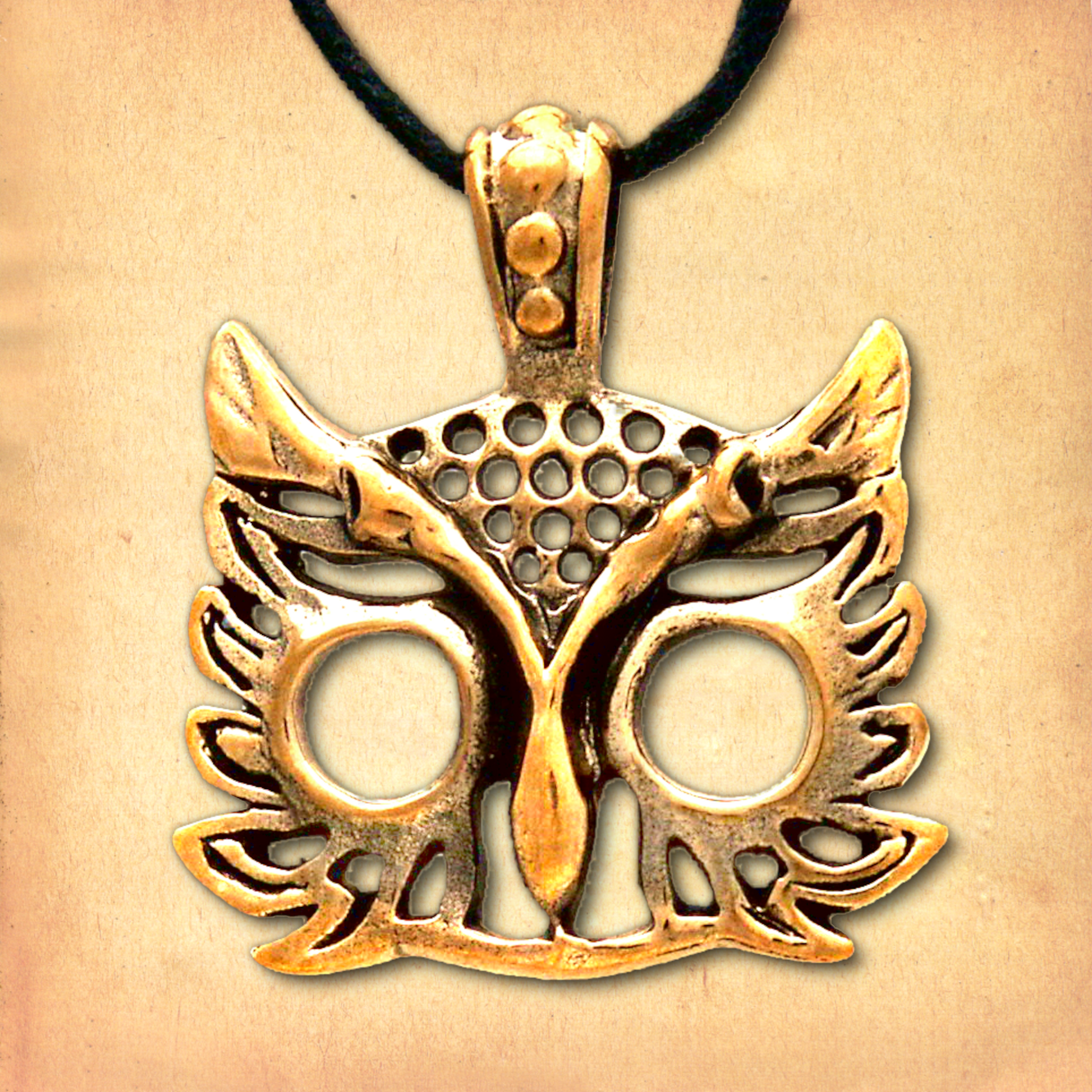 Bronze Athena's Owl Pendant