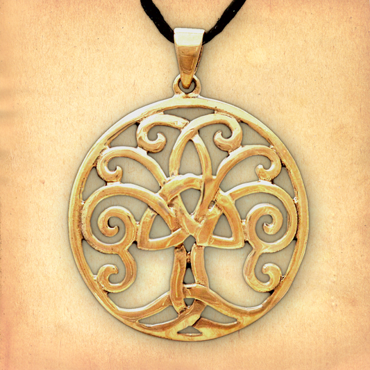 Bronze Triquetra Tree Pendant