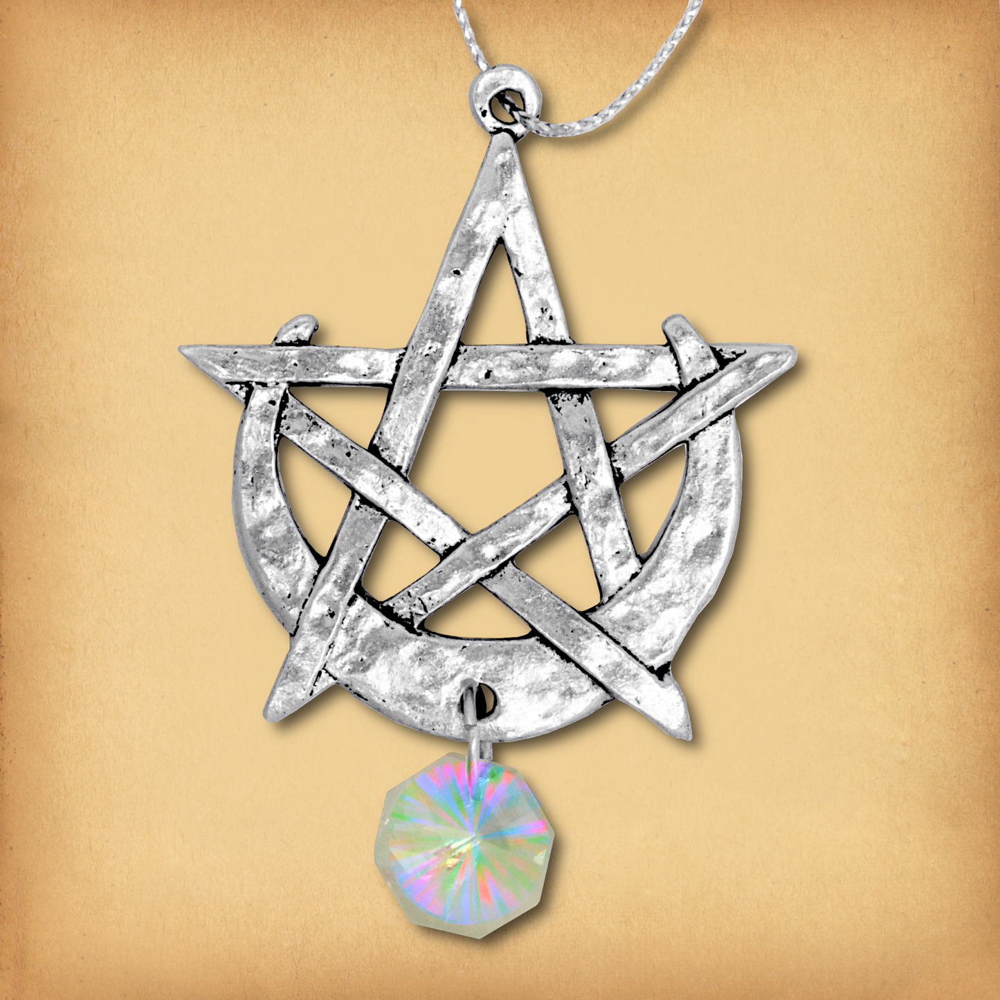 Moon Pentacle Pewter Suncatcher