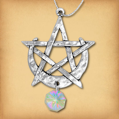 Moon Pentacle Pewter Suncatcher