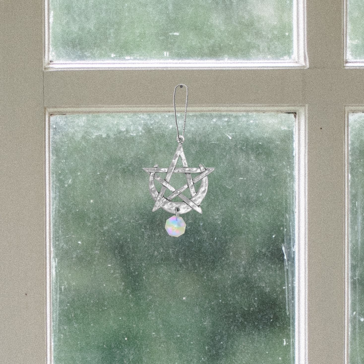 Moon Pentacle Pewter Suncatcher