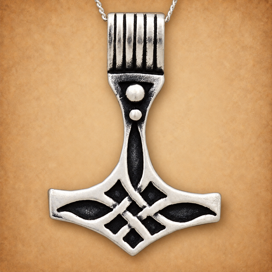 Silver Celtic Thor's Hammer Pendant
