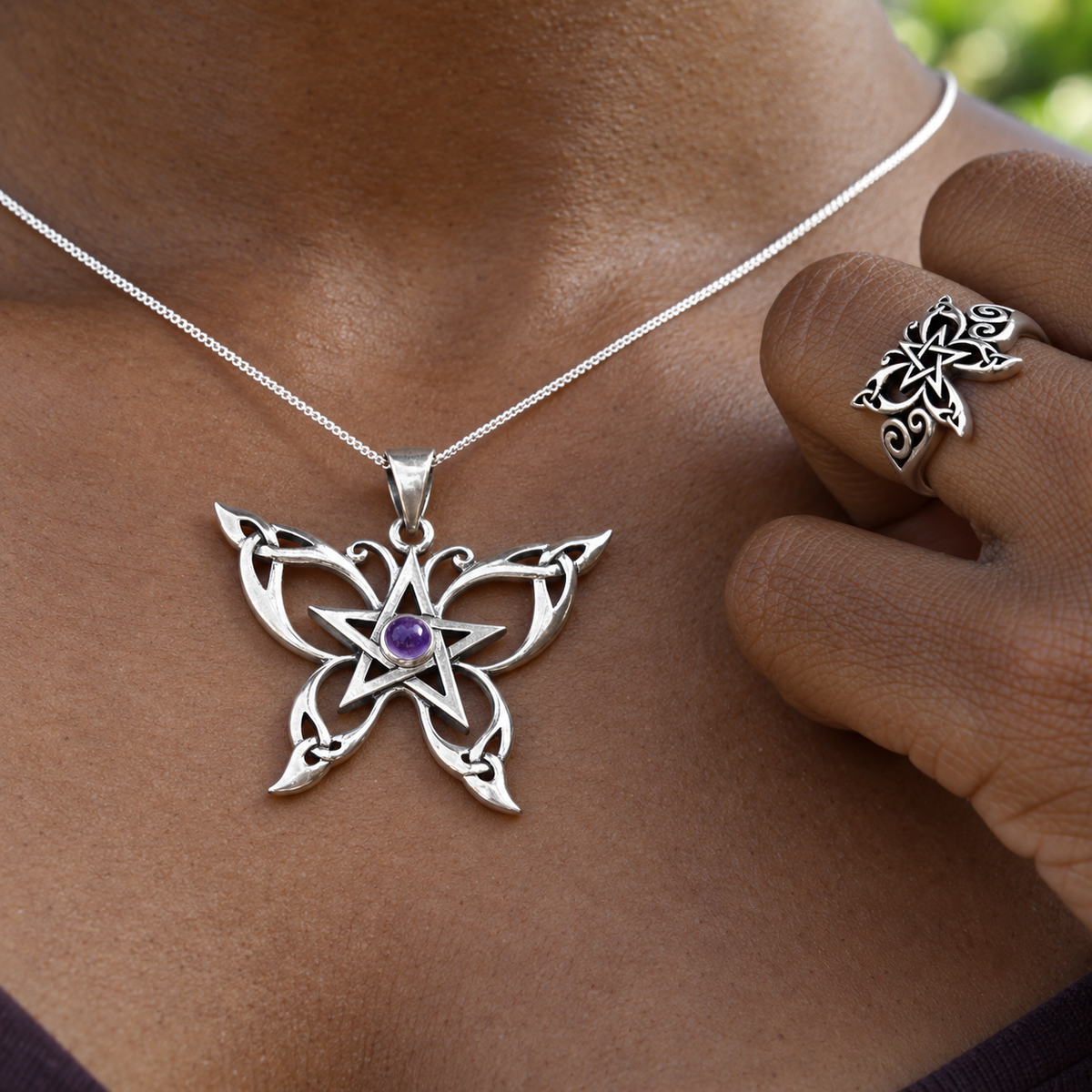 Silver Celtic Butterfly Pendant