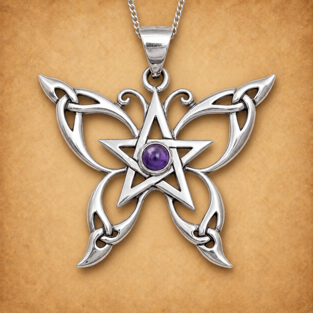 Silver Celtic Butterfly Pendant