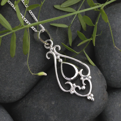 Silver Victorian Onyx Pendant