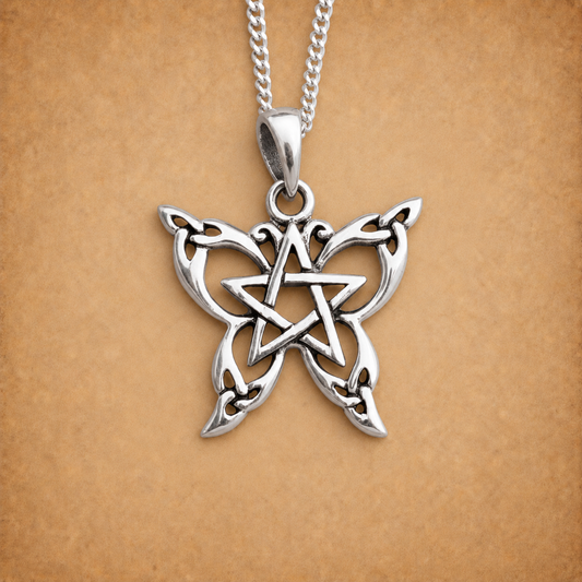 Silver Petite Celtic Butterfly Pendant
