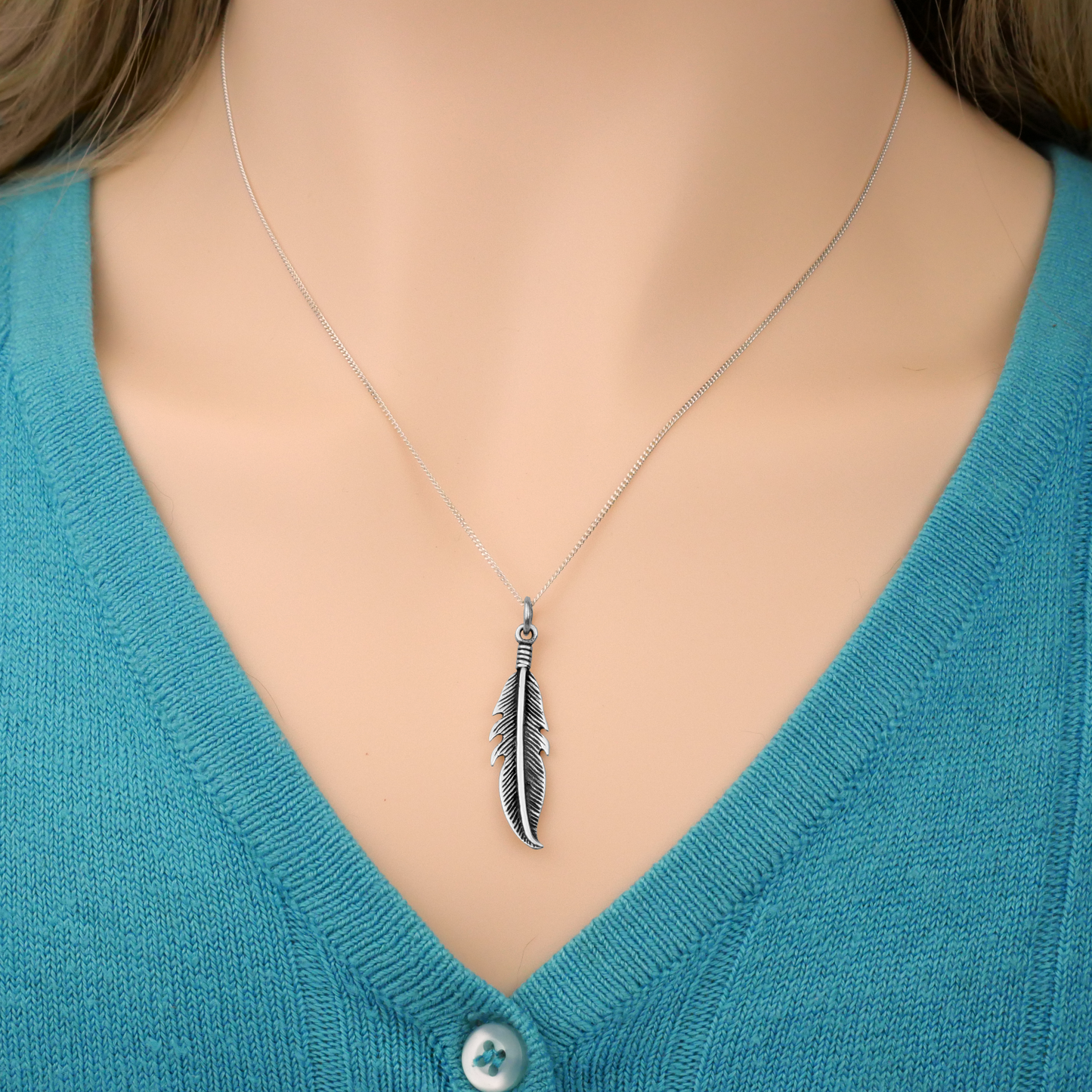 Silver Feather Pendant