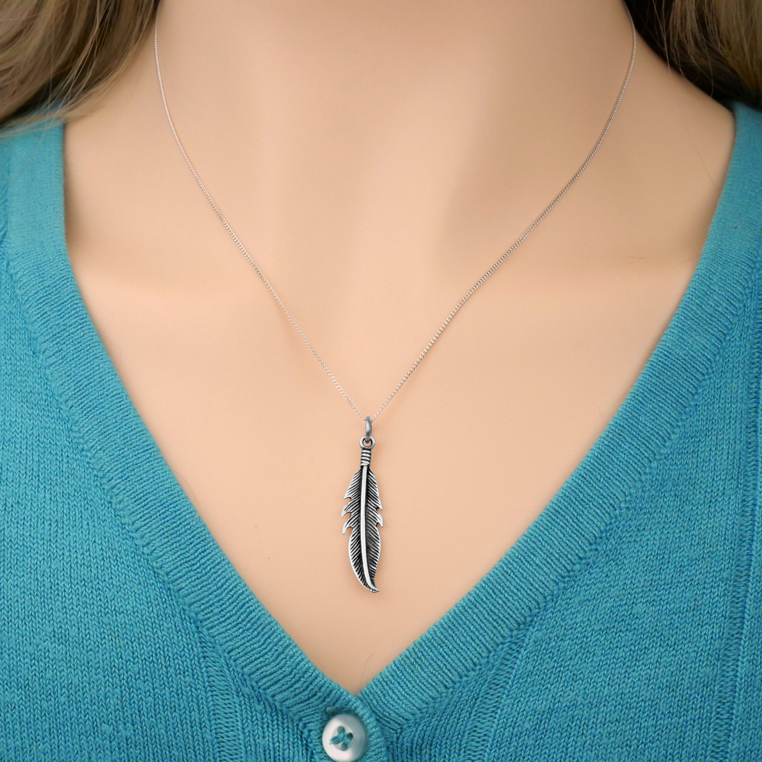 Silver Feather Pendant