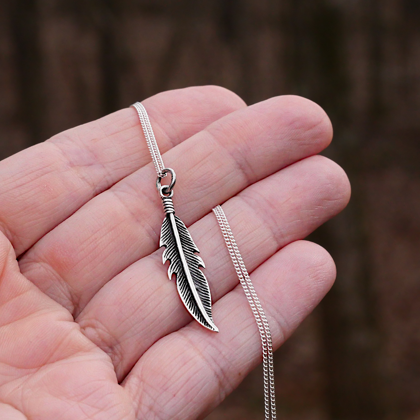 Silver Feather Pendant