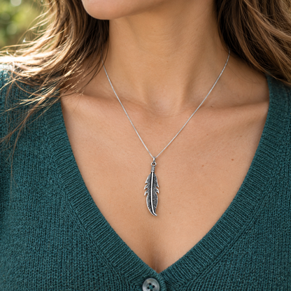 Silver Feather Pendant