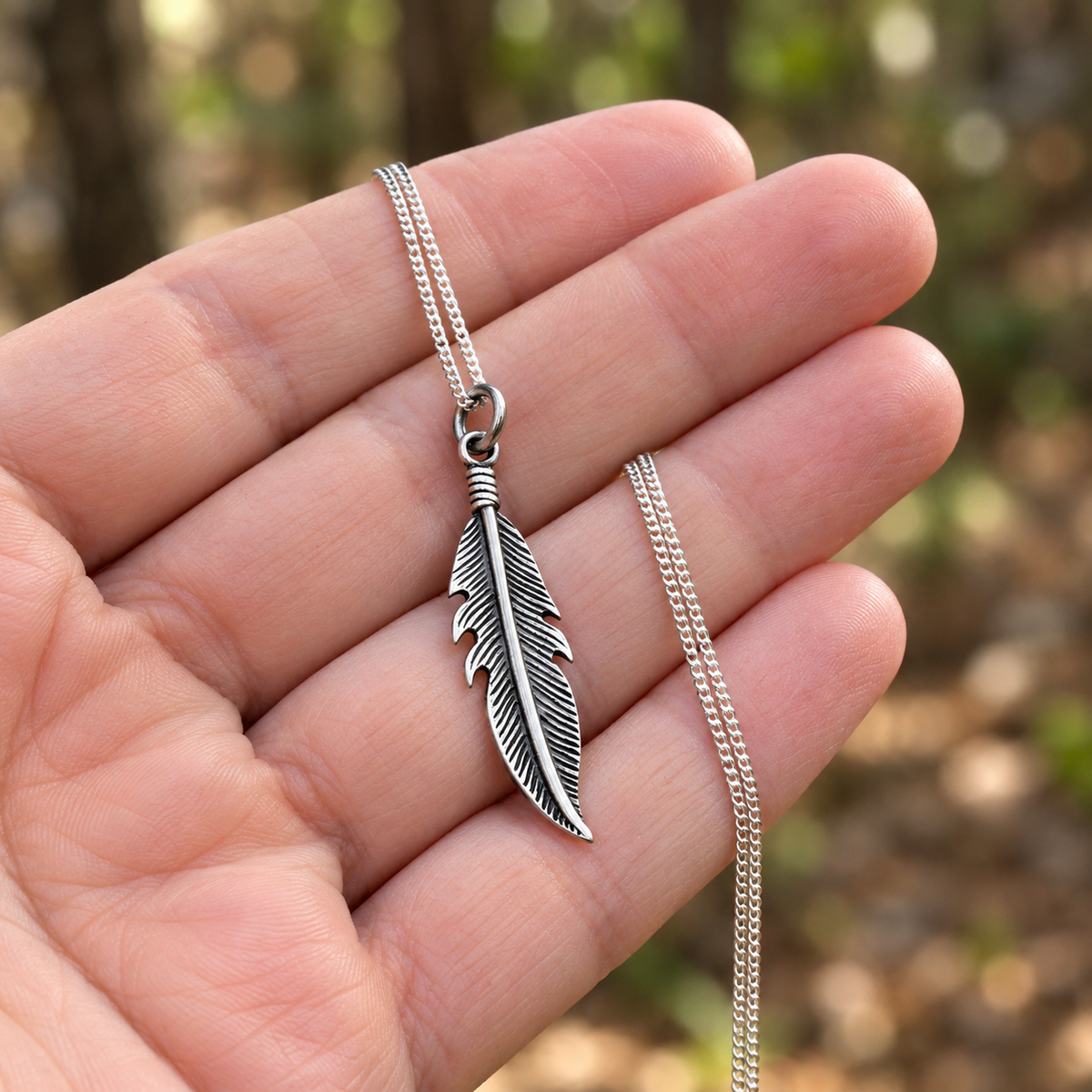 Silver Feather Pendant