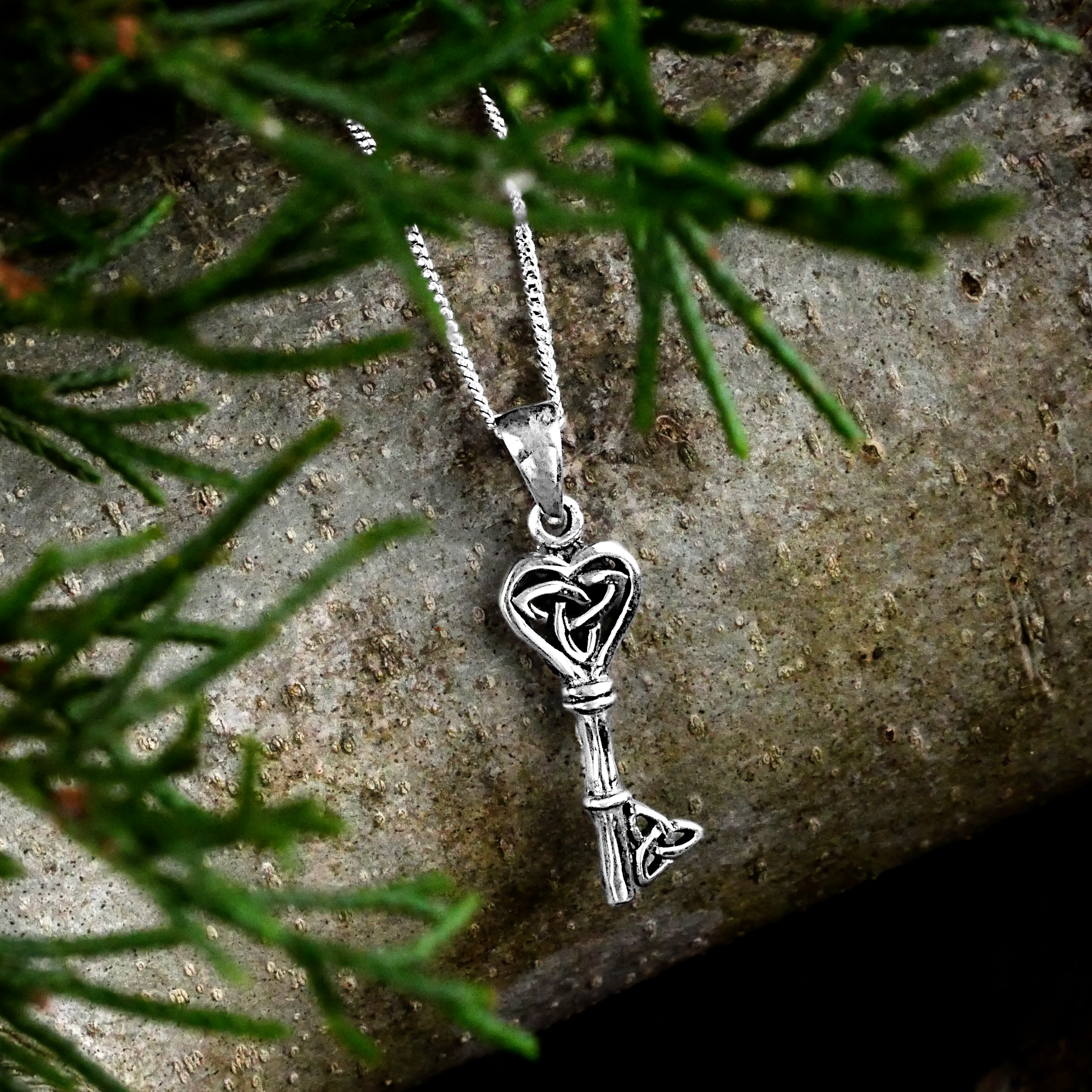 Silver Celtic Key Pendant
