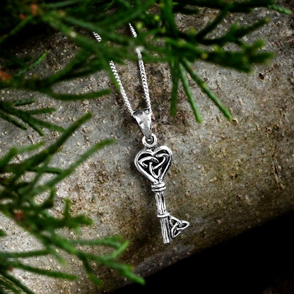 Silver Celtic Key Pendant
