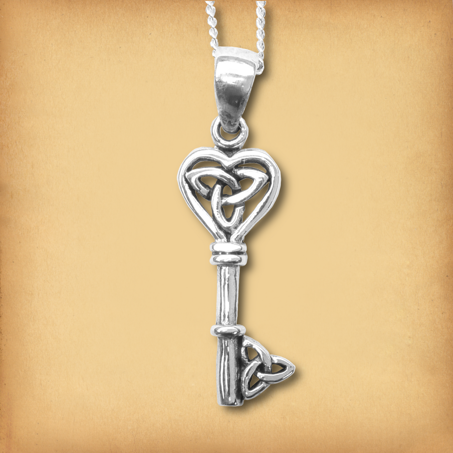 Silver Celtic Key Pendant