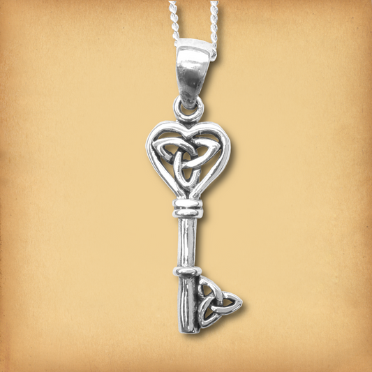 Silver Celtic Key Pendant
