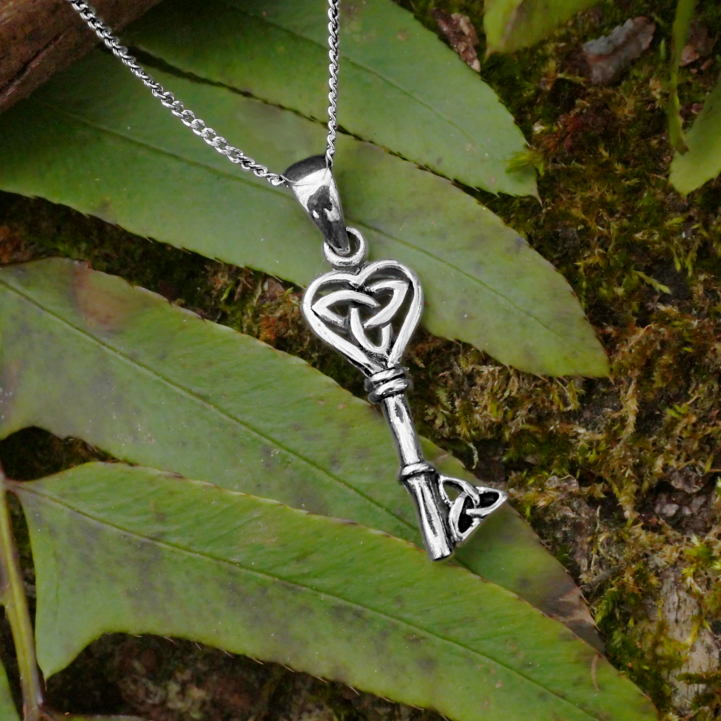 Silver Celtic Key Pendant