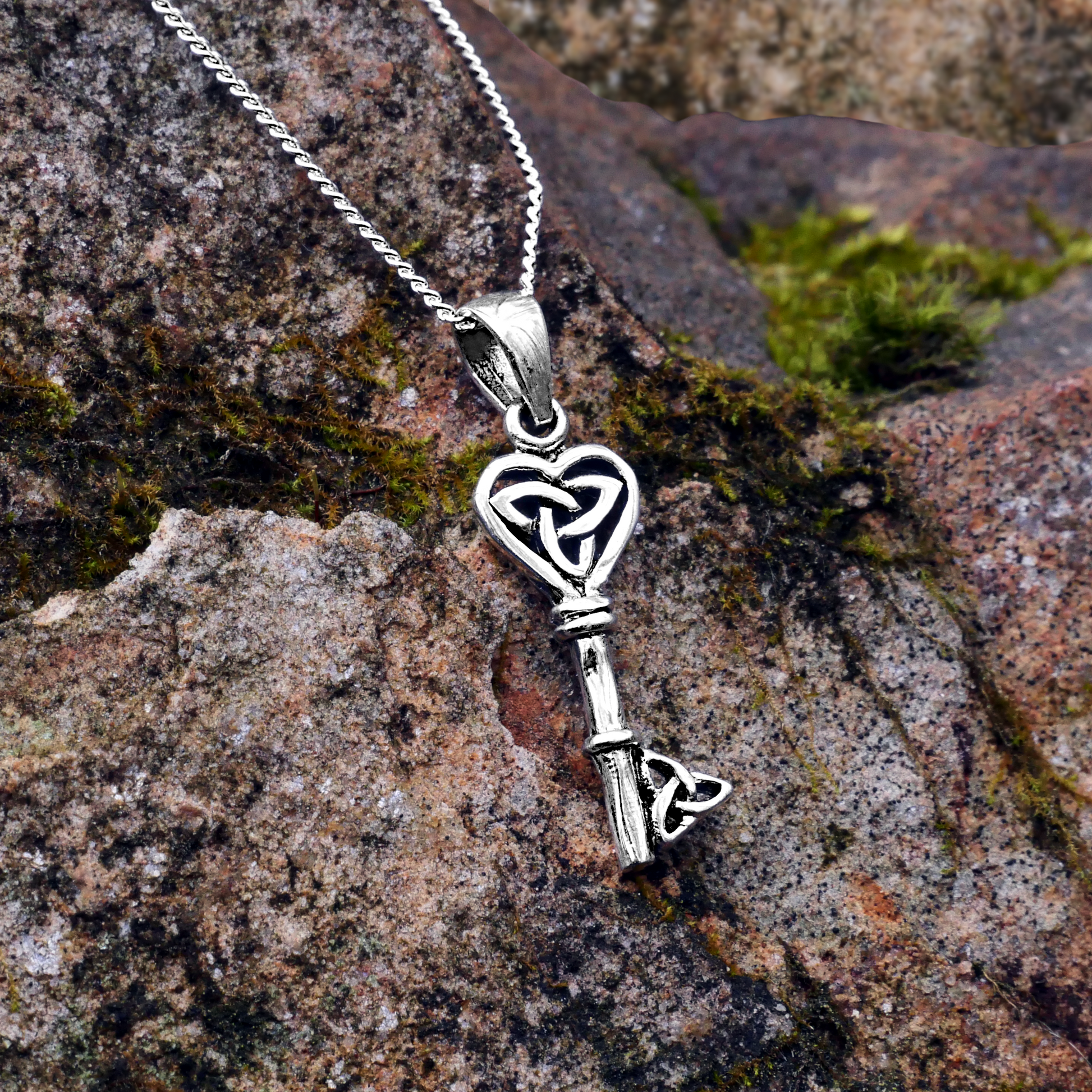Silver Celtic Key Pendant