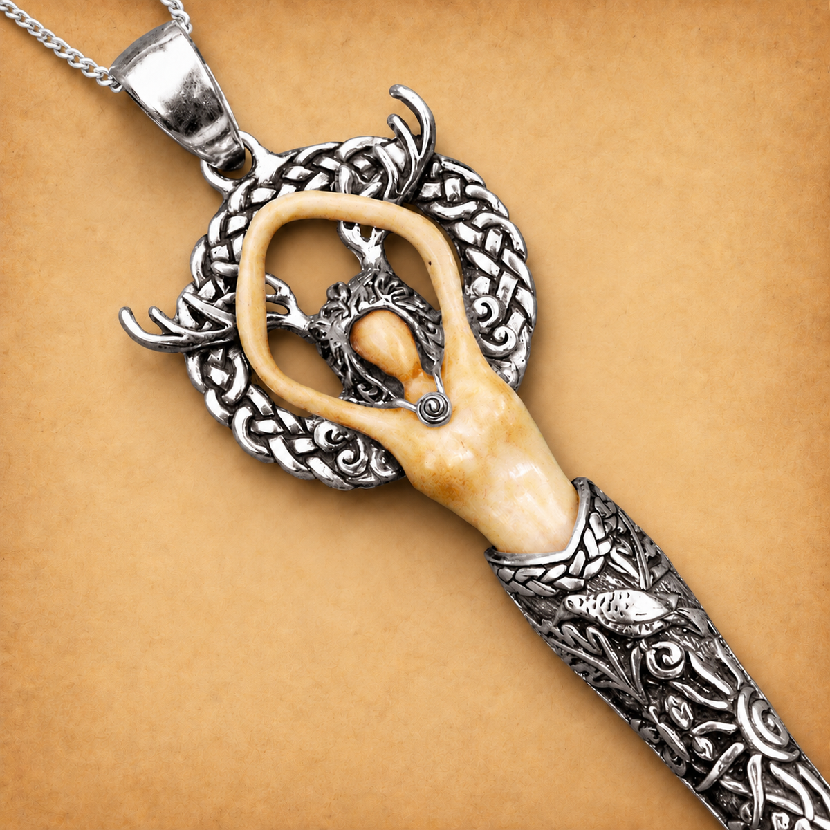 Silver Forest Goddess Pendant