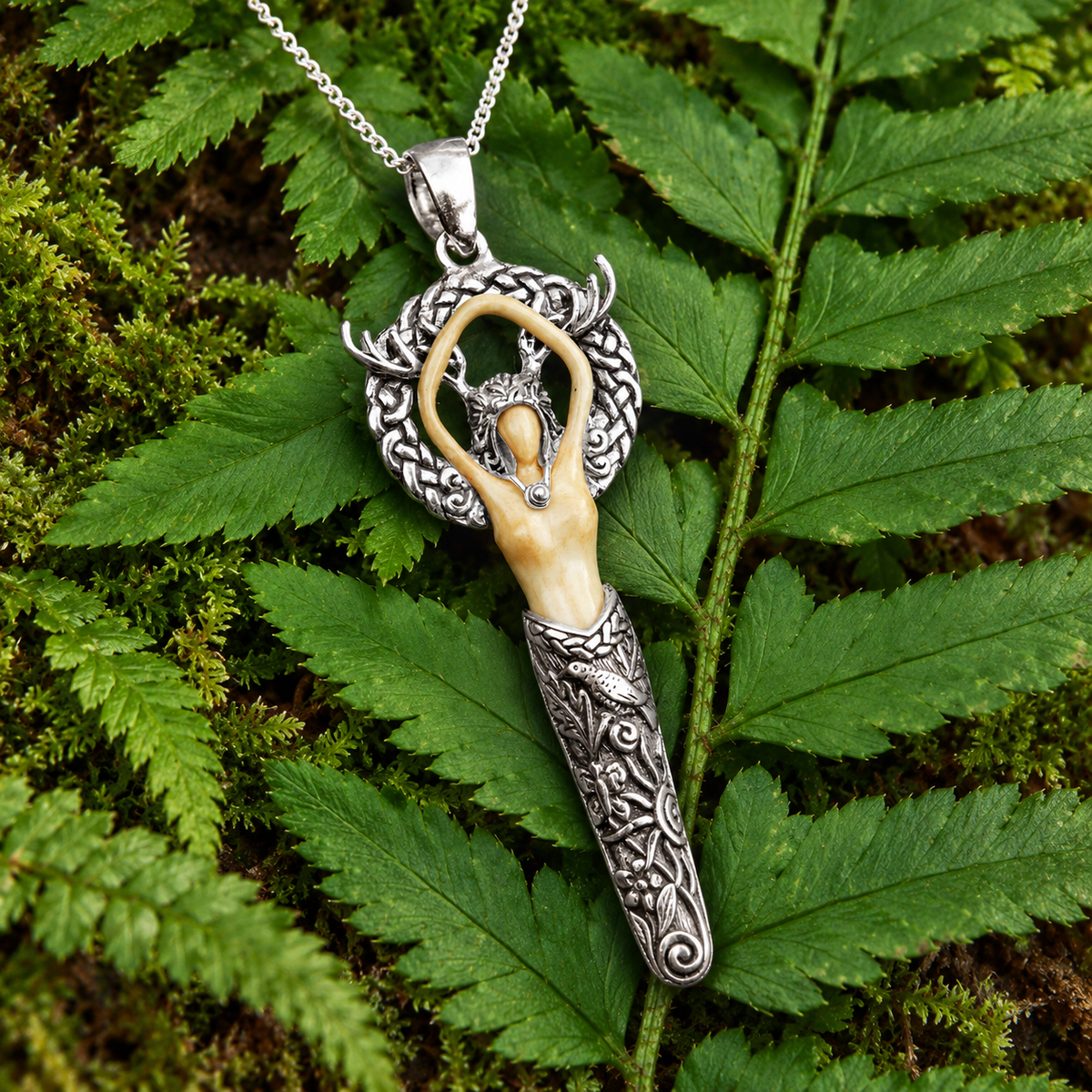 Silver Forest Goddess Pendant