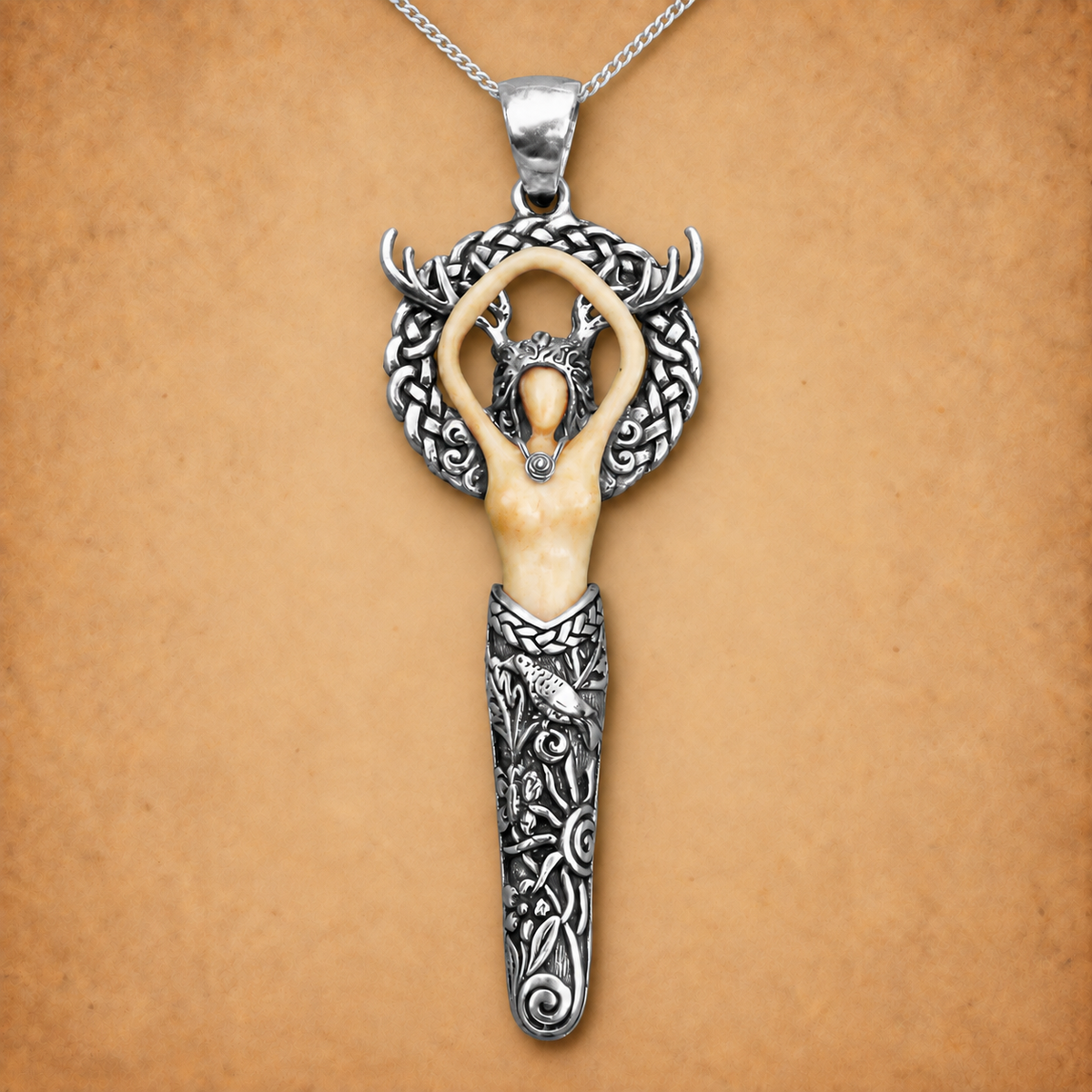 Silver Forest Goddess Pendant