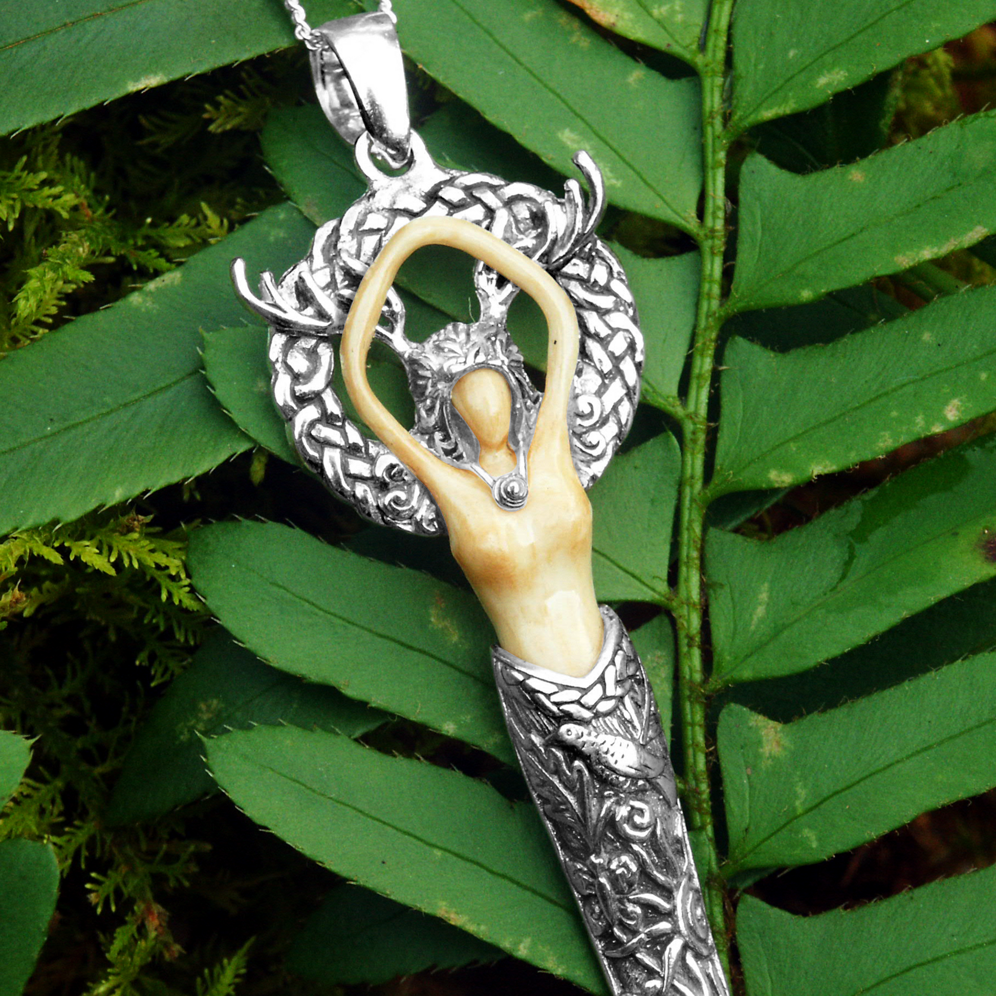 Silver Forest Goddess Pendant
